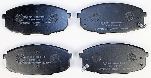 Bremsbelagsatz, Scheibenbremse METZGER 1170097 f&uuml;r HYUNDAI KIA, Vorderachse