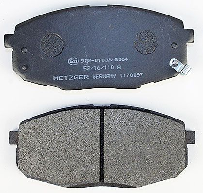 Bremsbelagsatz, Scheibenbremse METZGER 1170097 f&uuml;r HYUNDAI KIA, Vorderachse