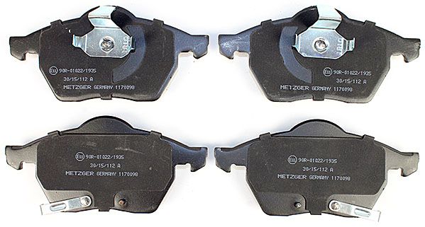 Bremsbelagsatz, Scheibenbremse METZGER 1170098 f&uuml;r OPEL SAAB, Vorderachse