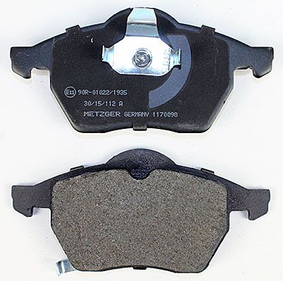 Bremsbelagsatz, Scheibenbremse METZGER 1170098 f&uuml;r OPEL SAAB, Vorderachse