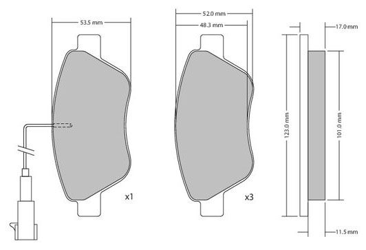 Bremsbelagsatz, Scheibenbremse METZGER 1170102 f&uuml;r FIAT, Vorderachse