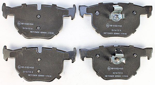 Bremsbelagsatz, Scheibenbremse METZGER 1170105 f&uuml;r BMW, Hinterachse