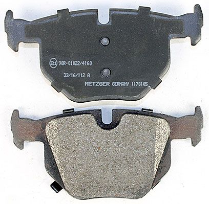 Bremsbelagsatz, Scheibenbremse METZGER 1170105 f&uuml;r BMW, Hinterachse