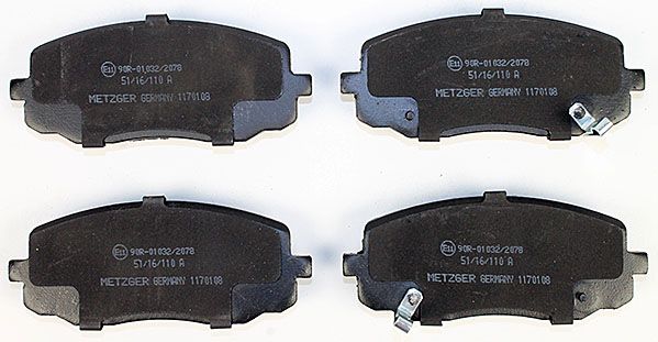 Bremsbelagsatz, Scheibenbremse METZGER 1170108 f&uuml;r KIA, Vorderachse