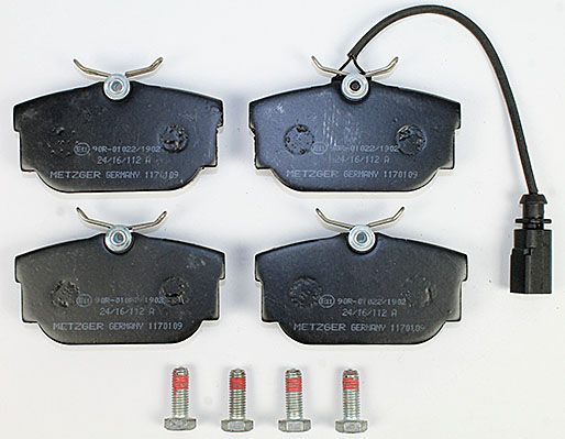 Bremsbelagsatz, Scheibenbremse METZGER 1170109 f&uuml;r VAG, Hinterachse