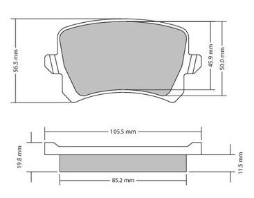Bremsbelagsatz, Scheibenbremse METZGER 1170116 f&uuml;r VW, Hinterachse, Vorderachse