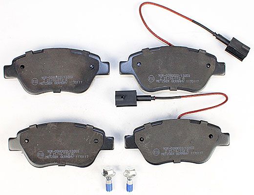 Bremsbelagsatz, Scheibenbremse METZGER 1170117 f&uuml;r FIAT, Vorderachse