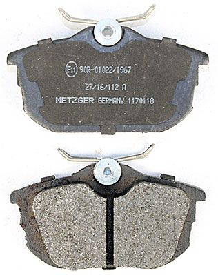 Bremsbelagsatz, Scheibenbremse METZGER 1170118 f&uuml;r MITSUBISHI VOLVO SMART