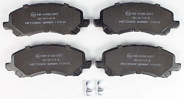 Bremsbelagsatz, Scheibenbremse METZGER 1170133 f&uuml;r CITRO&Euml;N DODGE MITSUBISHI JEEP