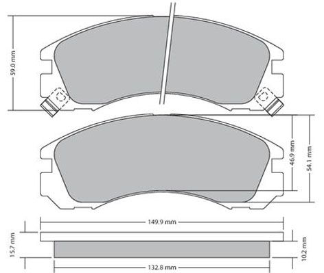 Bremsbelagsatz, Scheibenbremse METZGER 1170135 GREENPARTS f&uuml;r MITSUBISHI