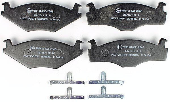 Bremsbelagsatz, Scheibenbremse METZGER 1170136 f&uuml;r VAG, Vorderachse