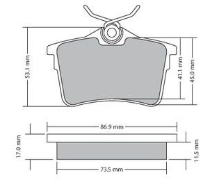 Bremsbelagsatz, Scheibenbremse METZGER 1170139 GREENPARTS f&uuml;r CITRO&Euml;N PEUGEOT