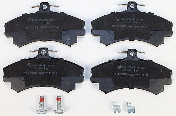 Bremsbelagsatz, Scheibenbremse METZGER 1170143 f&uuml;r MITSUBISHI VOLVO, Vorderachse