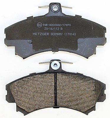 Bremsbelagsatz, Scheibenbremse METZGER 1170143 f&uuml;r MITSUBISHI VOLVO, Vorderachse