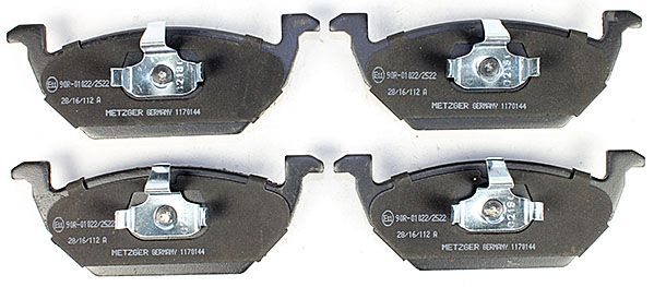 Bremsbelagsatz, Scheibenbremse METZGER 1170144 f&uuml;r VW VAG, Vorderachse