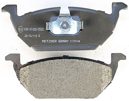 Bremsbelagsatz, Scheibenbremse METZGER 1170144 f&uuml;r VW VAG, Vorderachse