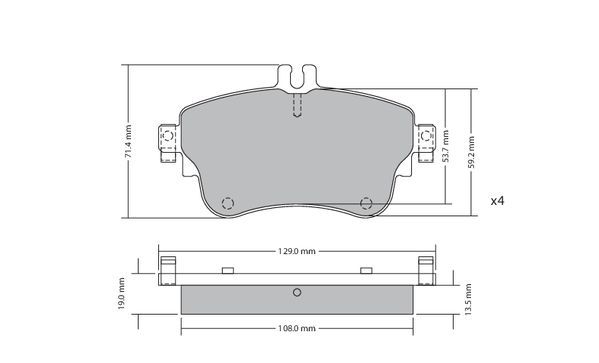 Bremsbelagsatz, Scheibenbremse METZGER 1170149 f&uuml;r MERCEDES-BENZ, Vorderachse