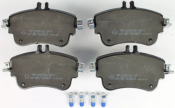 Bremsbelagsatz, Scheibenbremse METZGER 1170149 f&uuml;r MERCEDES-BENZ, Vorderachse