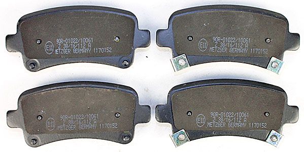 Bremsbelagsatz, Scheibenbremse METZGER 1170152 f&uuml;r OPEL SAAB, Hinterachse
