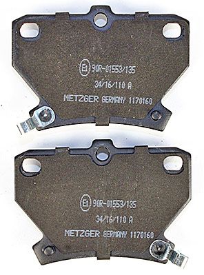 Bremsbelagsatz, Scheibenbremse METZGER 1170160 GREENPARTS f&uuml;r TOYOTA