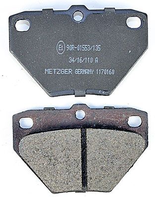 Bremsbelagsatz, Scheibenbremse METZGER 1170160 GREENPARTS f&uuml;r TOYOTA
