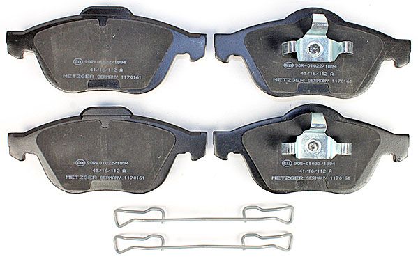 Bremsbelagsatz, Scheibenbremse METZGER 1170161 f&uuml;r RENAULT, Vorderachse