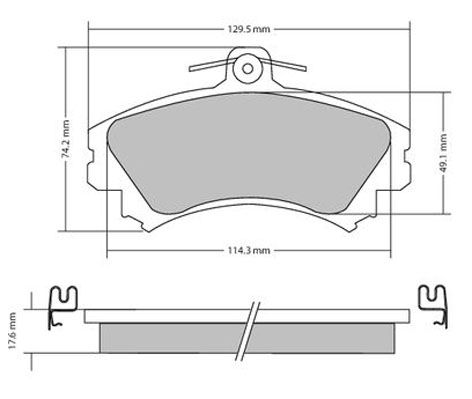 Bremsbelagsatz, Scheibenbremse METZGER 1170166 f&uuml;r MITSUBISHI SMART, Vorderachse