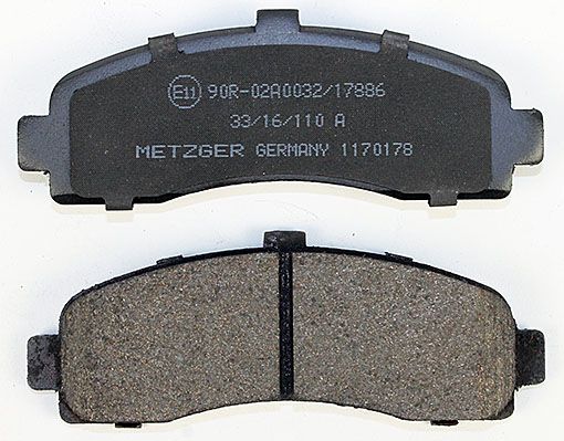 Bremsbelagsatz, Scheibenbremse METZGER 1170178 f&uuml;r NISSAN, Vorderachse