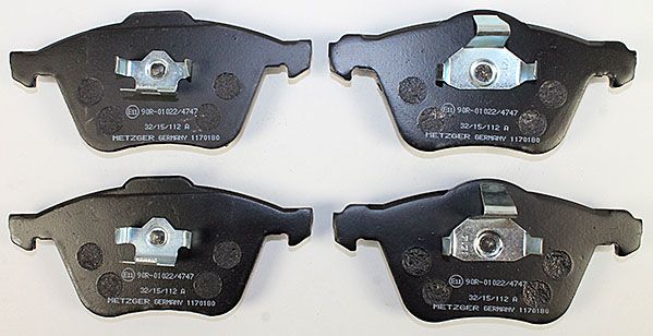 Bremsbelagsatz, Scheibenbremse METZGER 1170180 f&uuml;r VOLVO, Vorderachse