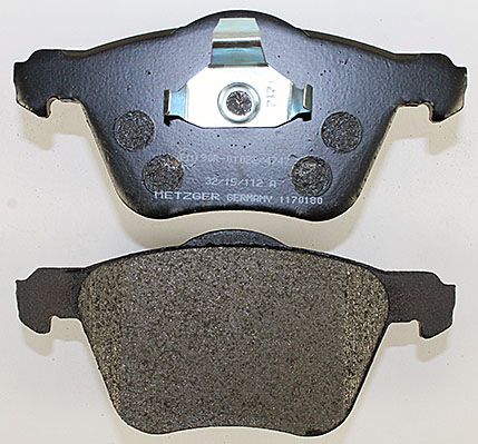 Bremsbelagsatz, Scheibenbremse METZGER 1170180 f&uuml;r VOLVO, Vorderachse