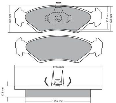 Bremsbelagsatz, Scheibenbremse METZGER 1170182 f&uuml;r FORD MAZDA OPEL, Vorderachse