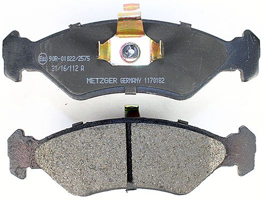 Bremsbelagsatz, Scheibenbremse METZGER 1170182 f&uuml;r FORD MAZDA OPEL, Vorderachse