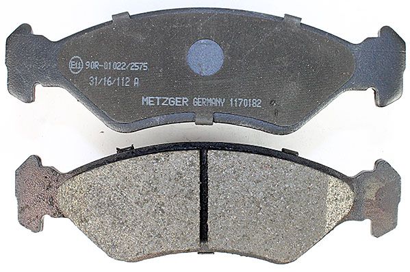 Bremsbelagsatz, Scheibenbremse METZGER 1170182 f&uuml;r FORD MAZDA OPEL, Vorderachse