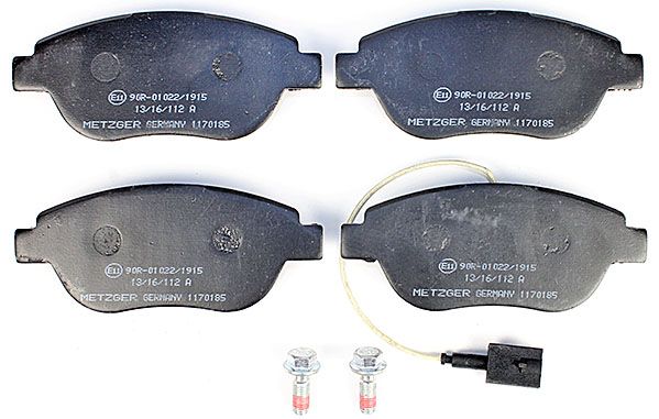 Bremsbelagsatz, Scheibenbremse METZGER 1170185 f&uuml;r FIAT, Vorderachse