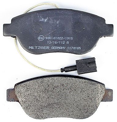 Bremsbelagsatz, Scheibenbremse METZGER 1170185 f&uuml;r FIAT, Vorderachse