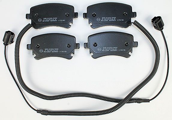 Bremsbelagsatz, Scheibenbremse METZGER 1170190 f&uuml;r VAG, Hinterachse