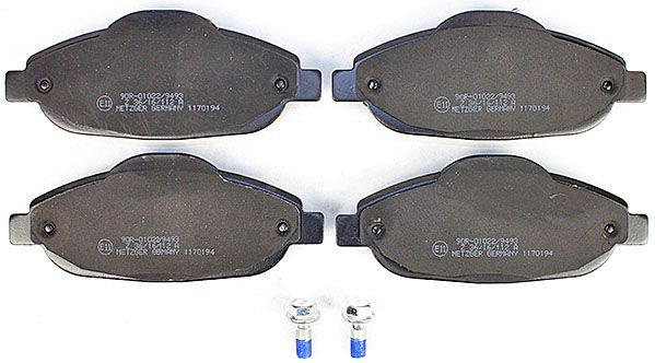 Bremsbelagsatz, Scheibenbremse METZGER 1170194 f&uuml;r PEUGEOT, Vorderachse