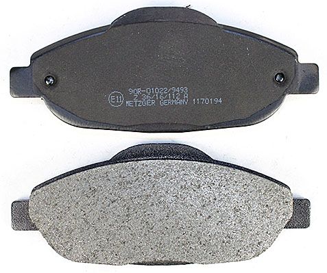 Bremsbelagsatz, Scheibenbremse METZGER 1170194 f&uuml;r PEUGEOT, Vorderachse