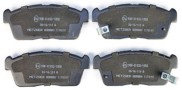 Bremsbelagsatz, Scheibenbremse METZGER 1170197 f&uuml;r DAIHATSU SUZUKI, Vorderachse