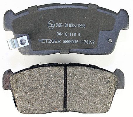 Bremsbelagsatz, Scheibenbremse METZGER 1170197 f&uuml;r DAIHATSU SUZUKI, Vorderachse