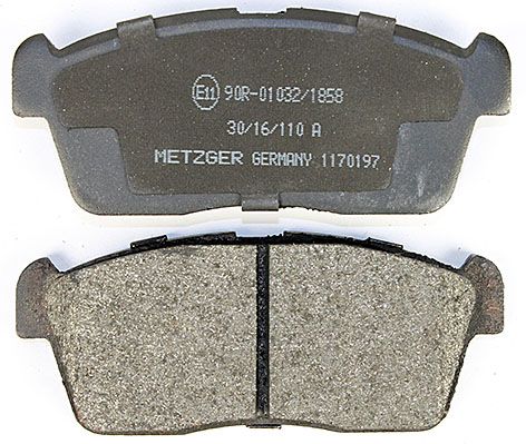 Bremsbelagsatz, Scheibenbremse METZGER 1170197 f&uuml;r DAIHATSU SUZUKI, Vorderachse
