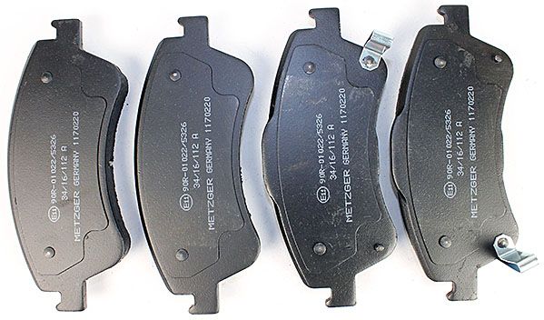 Bremsbelagsatz, Scheibenbremse METZGER 1170220 f&uuml;r TOYOTA, Vorderachse