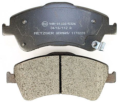 Bremsbelagsatz, Scheibenbremse METZGER 1170220 f&uuml;r TOYOTA, Vorderachse