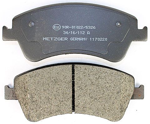 Bremsbelagsatz, Scheibenbremse METZGER 1170220 f&uuml;r TOYOTA, Vorderachse