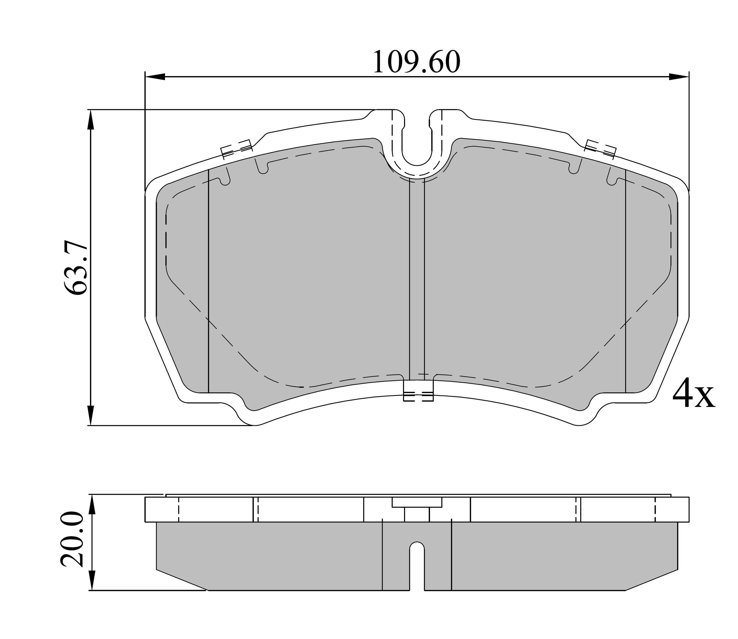 Bremsbelagsatz, Scheibenbremse METZGER 1170226 GREENPARTS f&uuml;r IVECO, Hinterachse