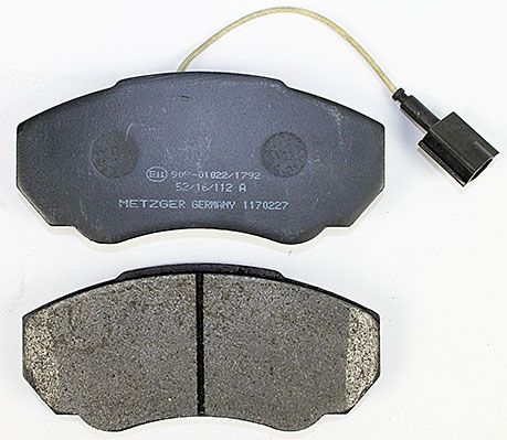 Bremsbelagsatz, Scheibenbremse METZGER 1170227 f&uuml;r CITRO&Euml;N FIAT PEUGEOT