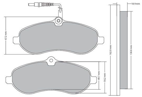 Bremsbelagsatz, Scheibenbremse METZGER 1170228 f&uuml;r FIAT CITRO&Euml;N/PEUGEOT