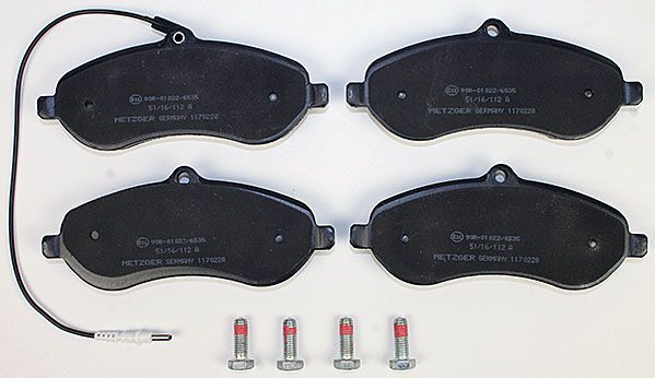 Bremsbelagsatz, Scheibenbremse METZGER 1170228 f&uuml;r FIAT CITRO&Euml;N/PEUGEOT