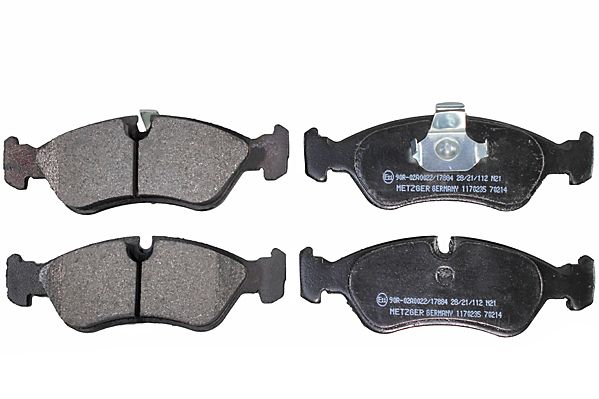 Bremsbelagsatz, Scheibenbremse METZGER 1170235 f&uuml;r OPEL, Vorderachse