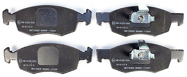 Bremsbelagsatz, Scheibenbremse METZGER 1170249 f&uuml;r FIAT RENAULT, Vorderachse